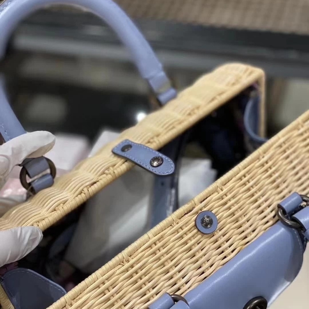 Coach Barrel Bamboo Woven Bag - Picture 4 of 9